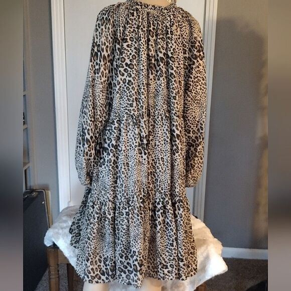 Studio A Women's Size XL 16-18 Cheetah Leopard Print Knee Length Flowy Dress - Picture 2 of 15